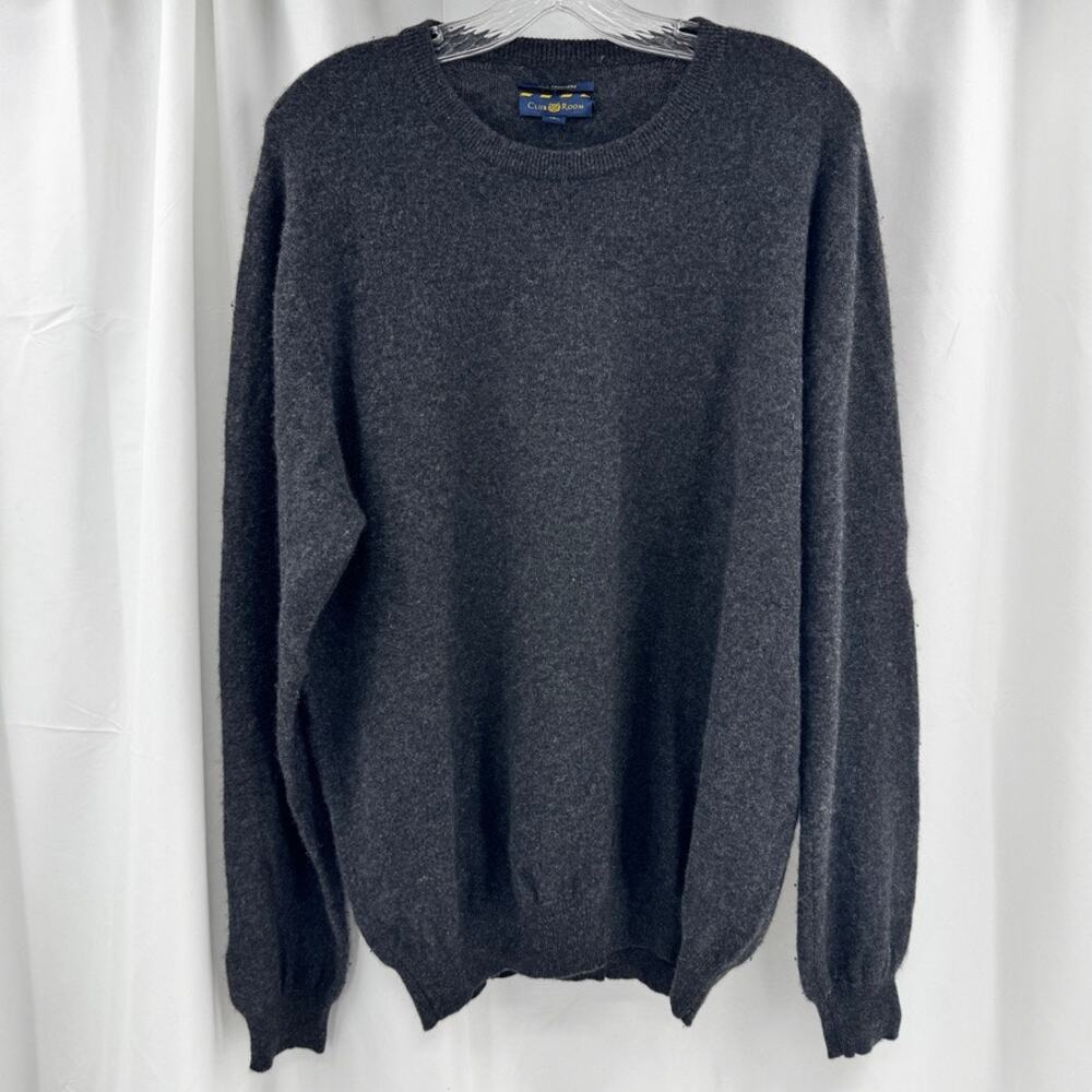 Club Room Cashmere Sweater Sz L Gray Crewneck Mens